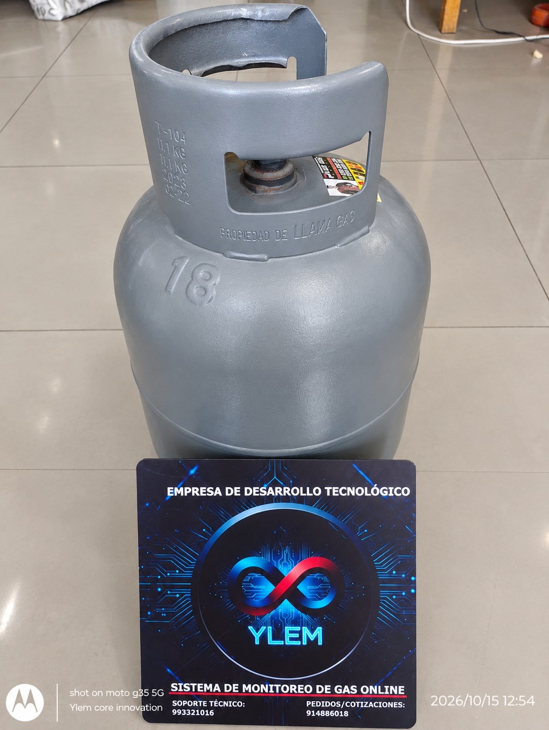 Balón de gas y panel del sistema de monitoreo YLEM