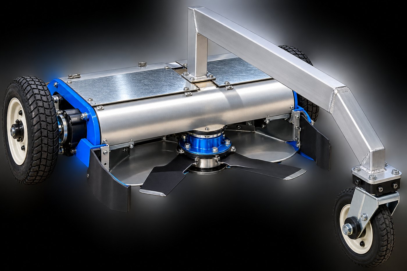 Prototipo de robot móvil agrícola con ruedas y estructura metálica